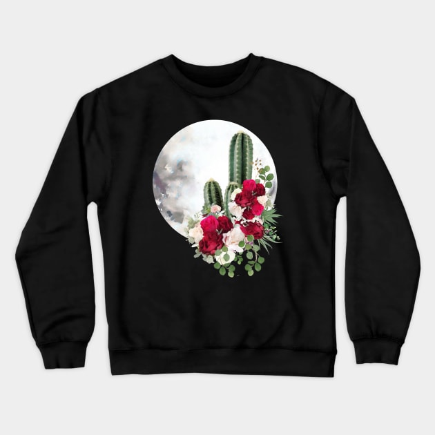 Moonlight Succulents 3 Crewneck Sweatshirt by Collagedream